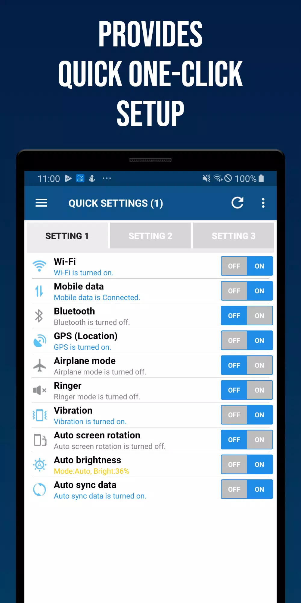 Schermata Smart Quick Settings 0