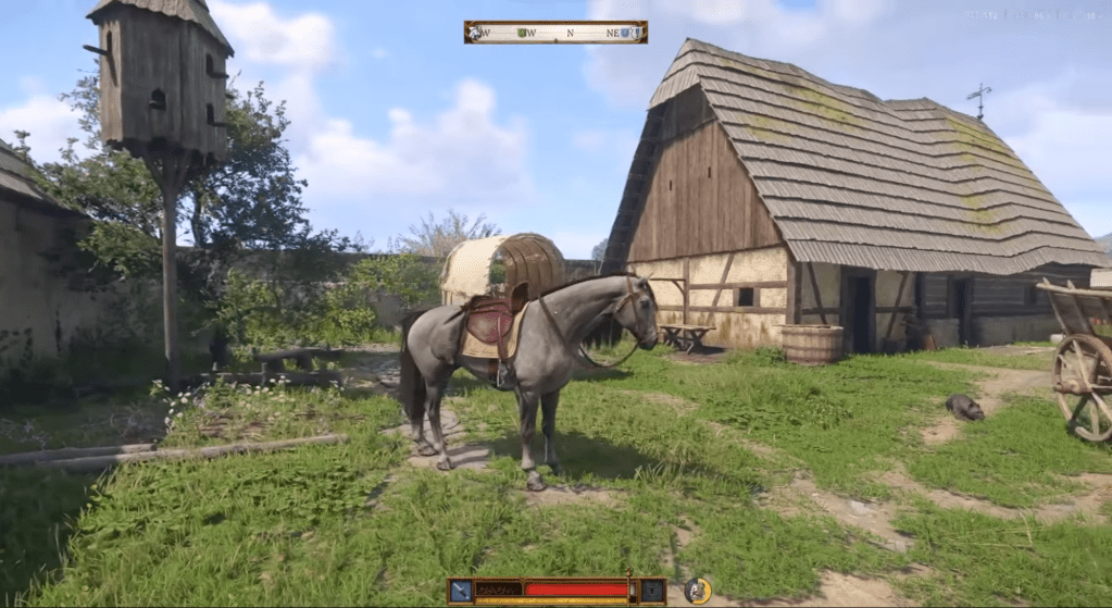 Kingdome Come Deliverance 2 Un caballo gris con una silla