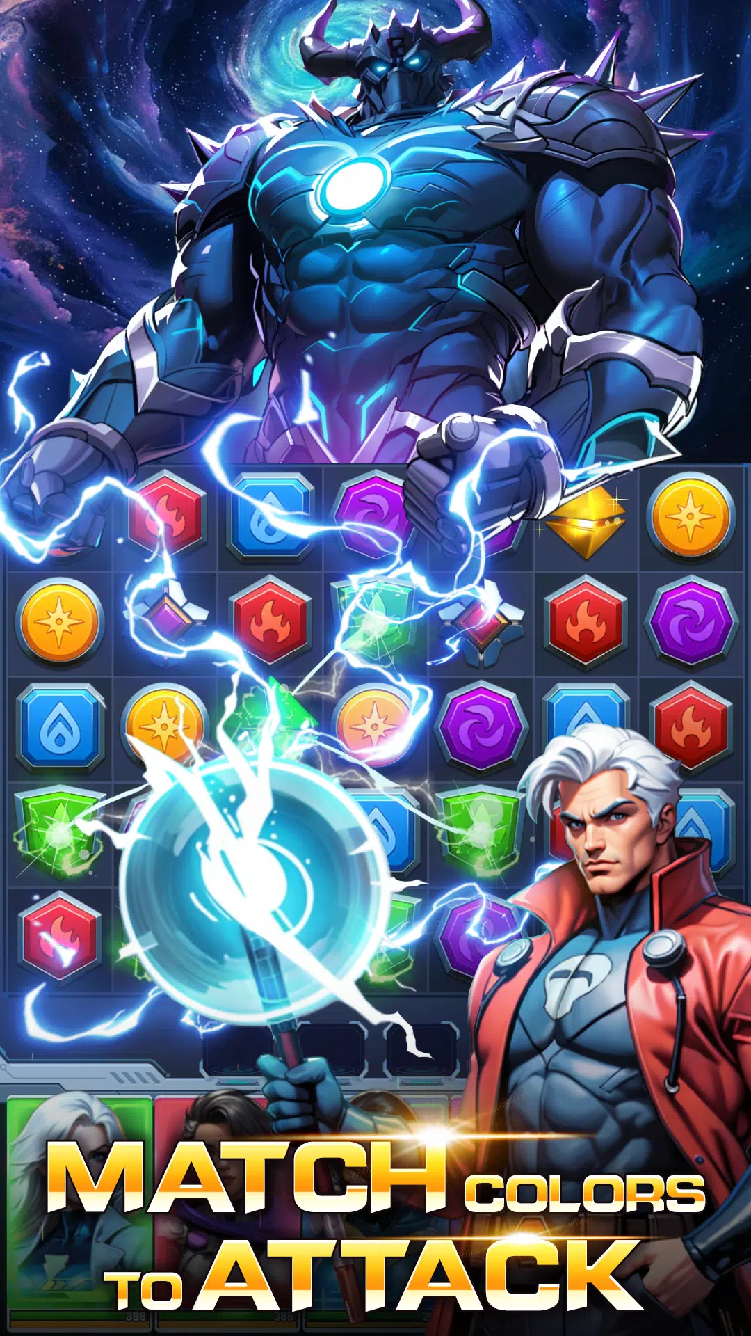 Superhero & Puzzles Match3 RPG Zrzut ekranu 0