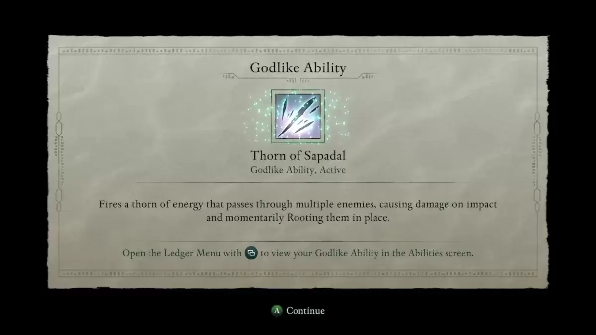 Avowed gameplay of the Thorn of Sapadal ability which you get for correctly accepting Sapadal's offer of power