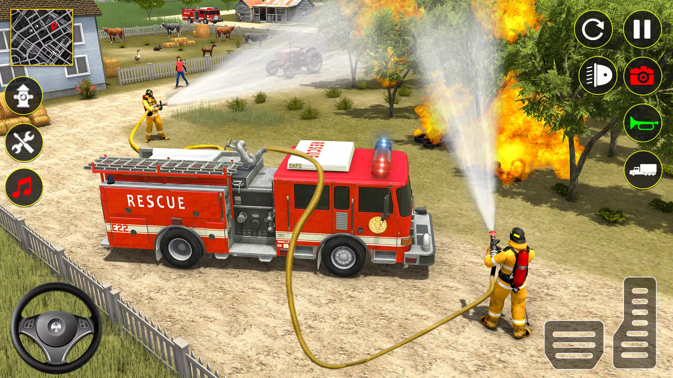 Fire Truck Rescue Sim Games 3d Captura de pantalla 1