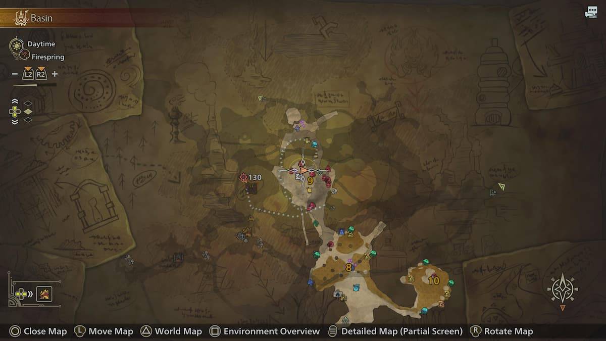 Monster Hunter Wilds中第9区的地图屏幕截图