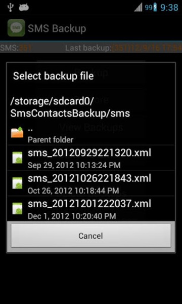 Super Backup: SMS and Contacts Screenshot 1