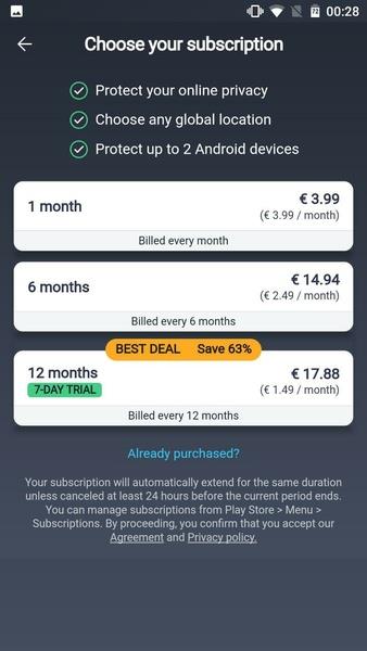 AVG Secure VPN Proxy & Privacy Screenshot 0