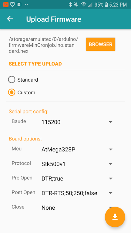 Arduino Hex Uploader-Bin/Hex 螢幕截圖 3
