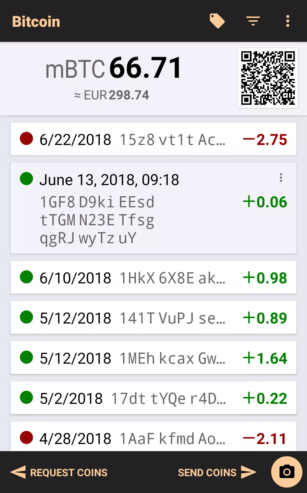 Schermata Bitcoin Wallet 0