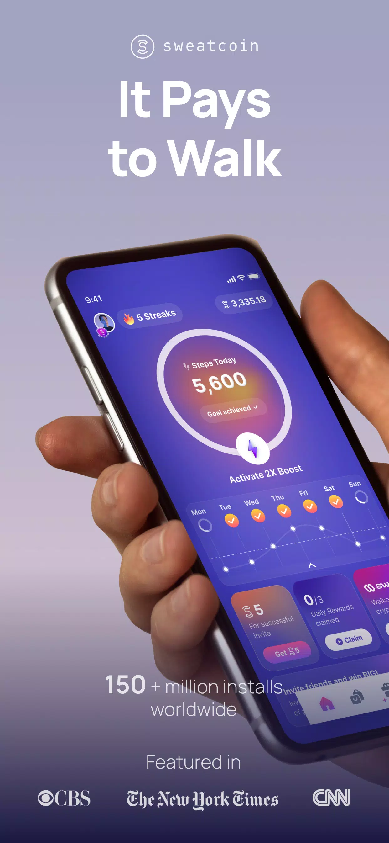 Sweatcoin・Walking Step Counter स्क्रीनशॉट 0