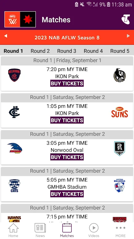AFLW Official App应用截图第2张