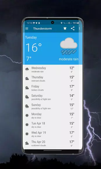 Thunderstorm- weather warnings Скриншот 3