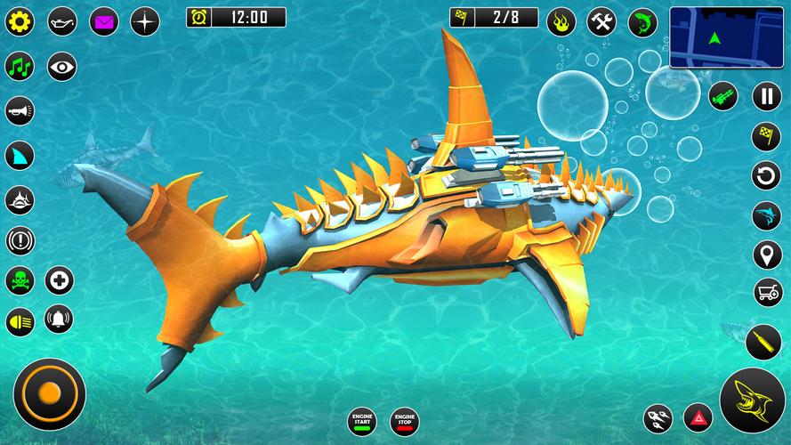 Shark Robot Car Game 3d Скриншот 2