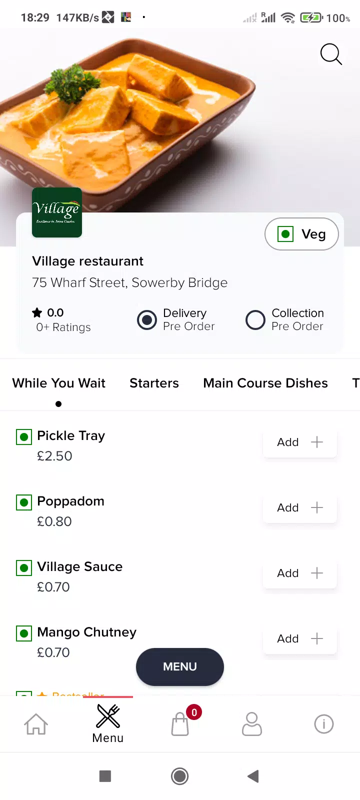 Village Restaurant 螢幕截圖 1