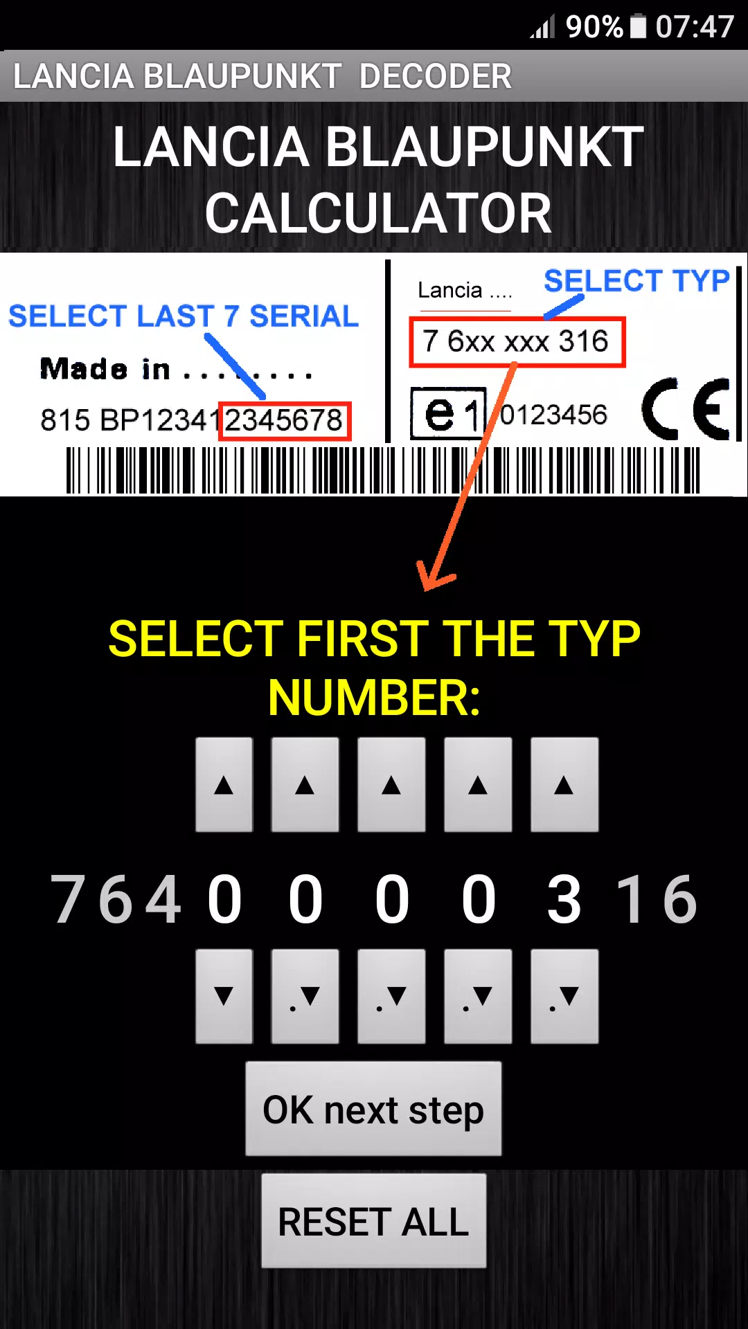 Blaupunkt Lancia Radio Code Capture d'écran 0