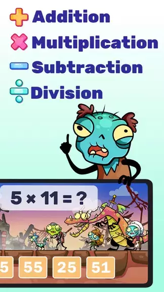 Math games: Zombie Invasion Capture d'écran 2