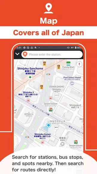 Schermata Japan Transit Planner 3