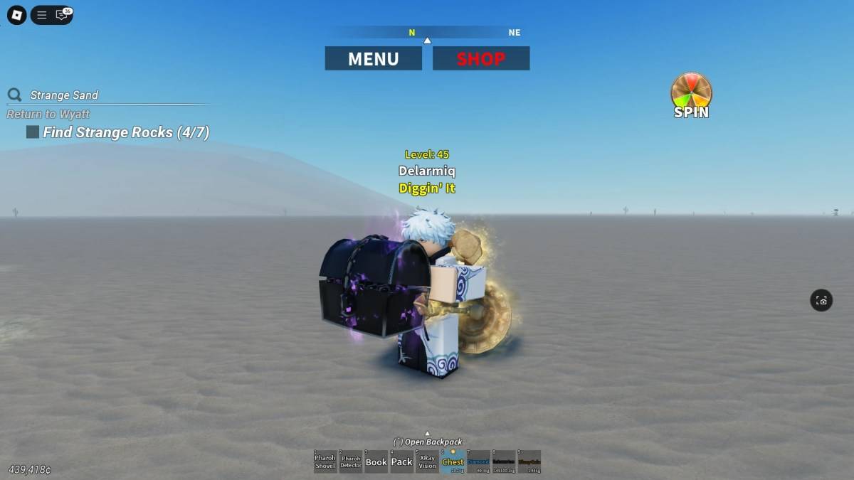 呪われた宝箱アイテムを持っているプレイヤー