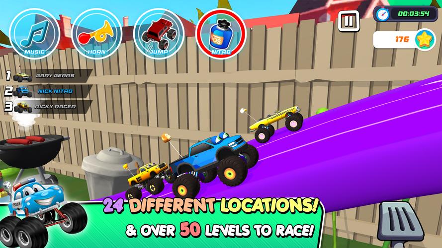 Monster Trucks Game for Kids 3 螢幕截圖 2