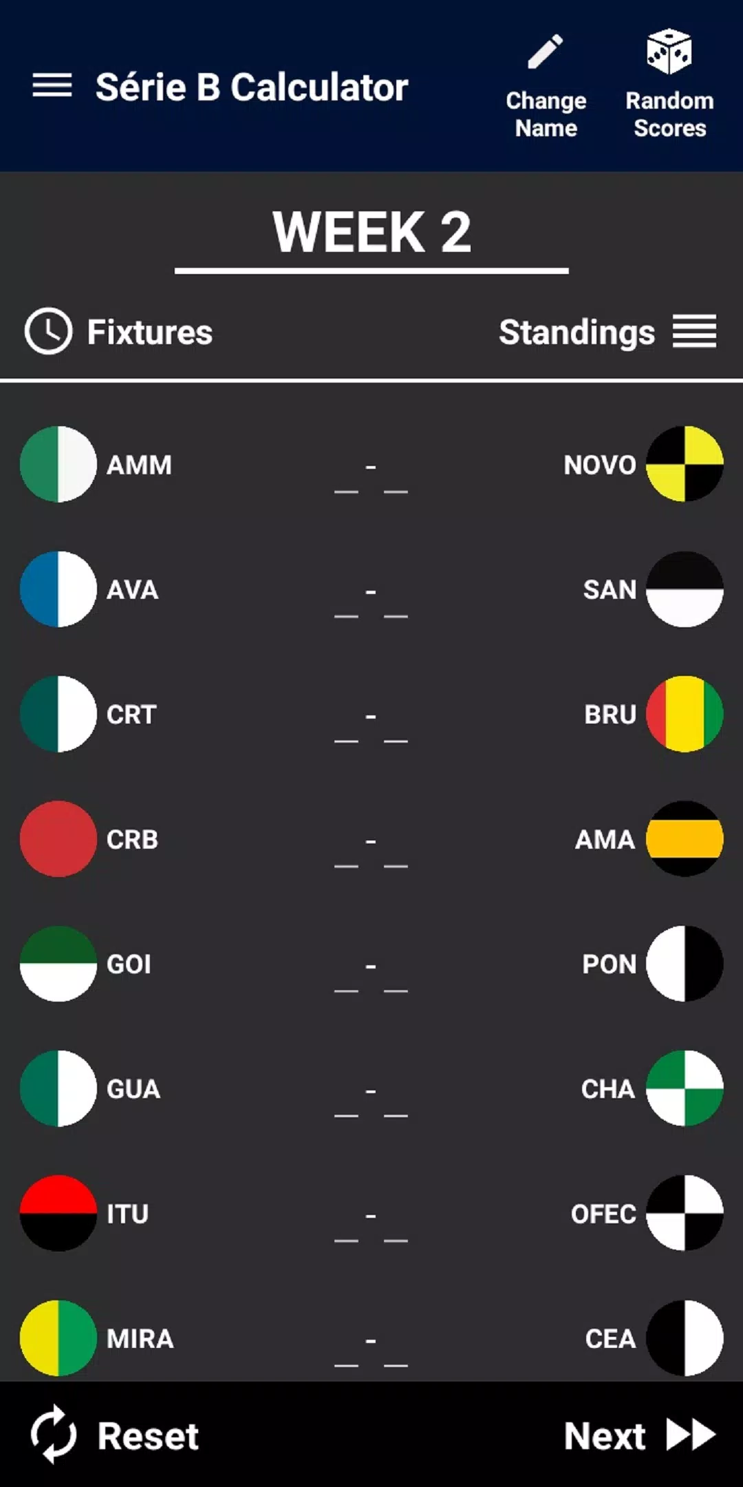 Brasileiro Série B Calculator 螢幕截圖 1