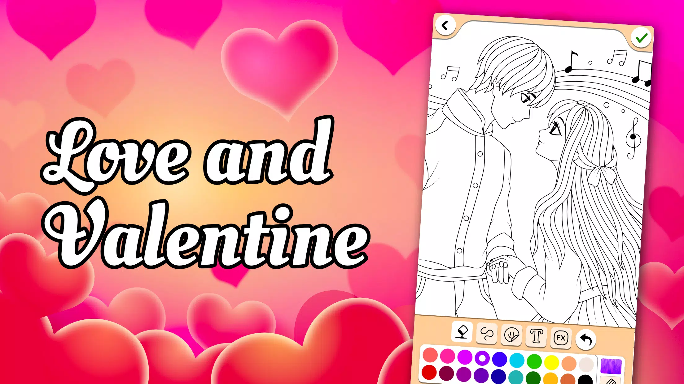 Valentines love coloring book Screenshot 0