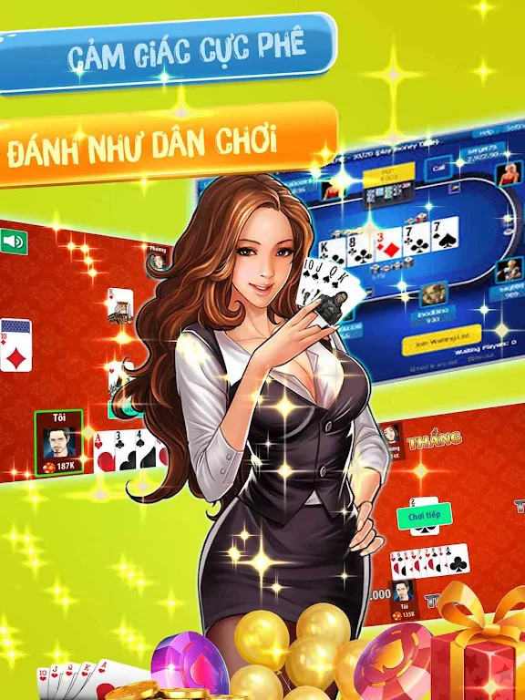 Đánh  tiến lên OFFLINE - tien len mien nam スクリーンショット 1