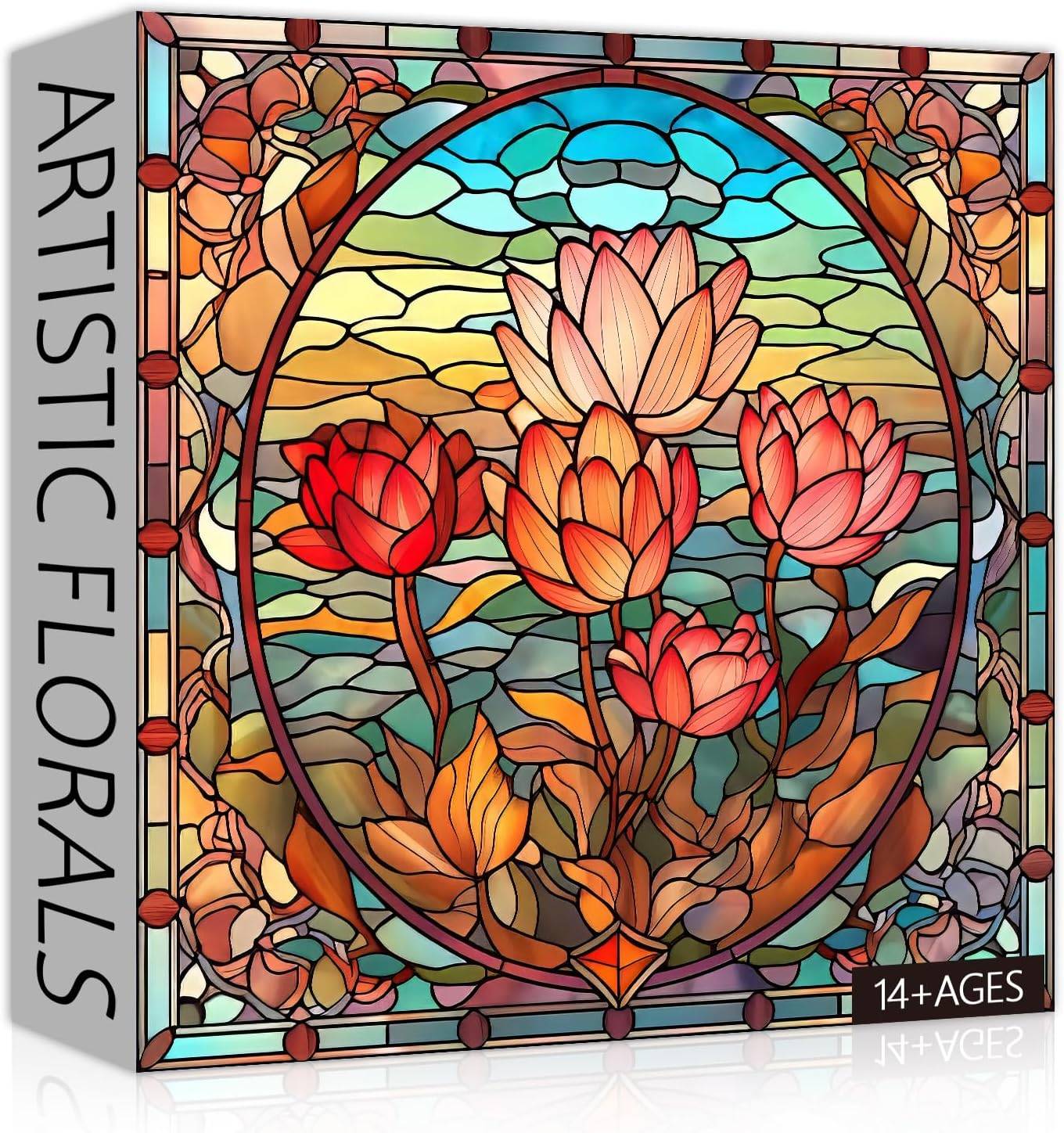 Clip 8% sur le coupon Pickforu Puzzle de fleurs en vitrail