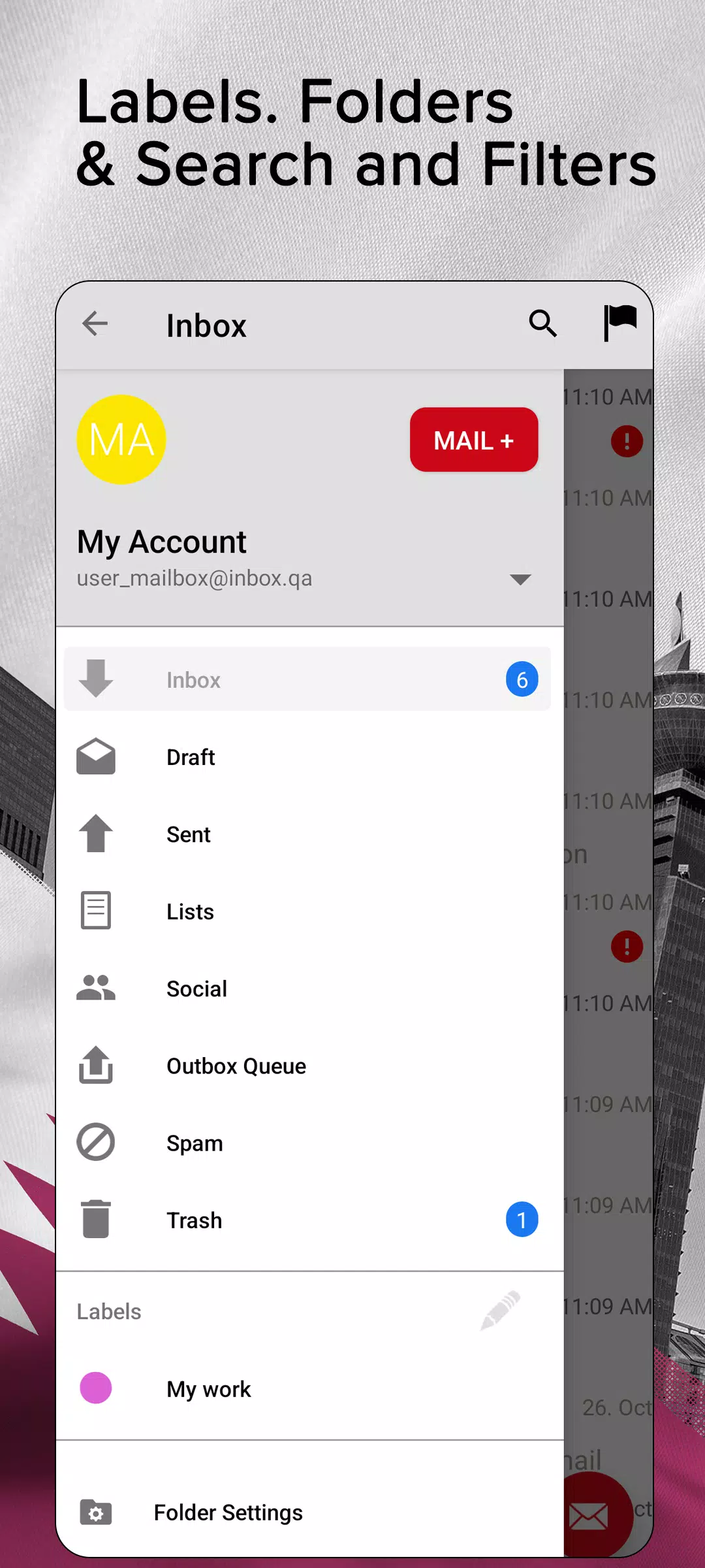 Inbox.qa email スクリーンショット 1