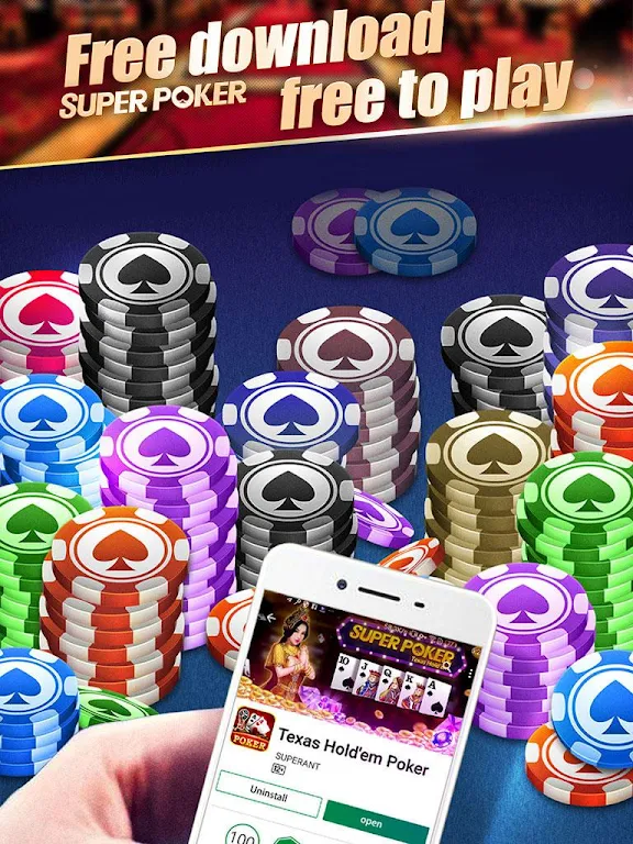 Super Texas Poker--Best Free Texas Hold’em poker Ảnh chụp màn hình 0