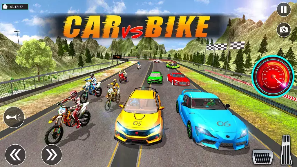 Sports Car vs Bike Racing Capture d'écran 0