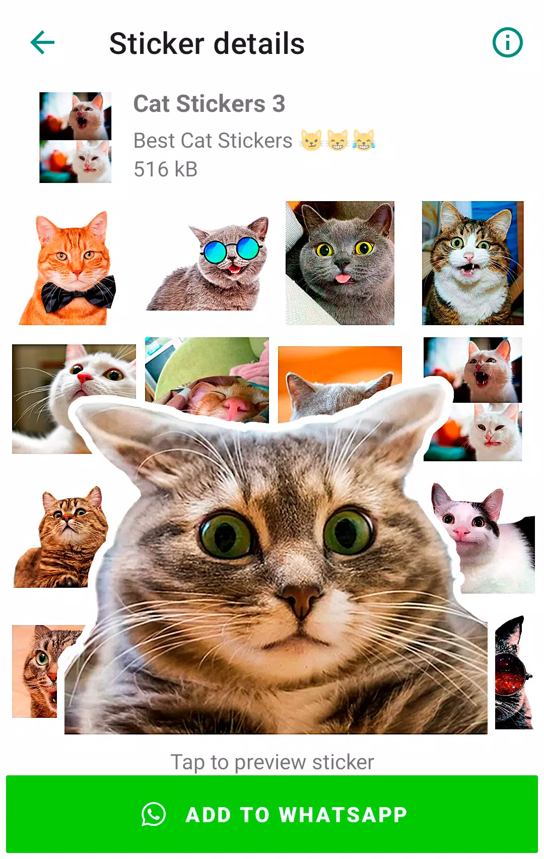 Cute Cat Stickers for WhatsApp Schermafbeelding 2