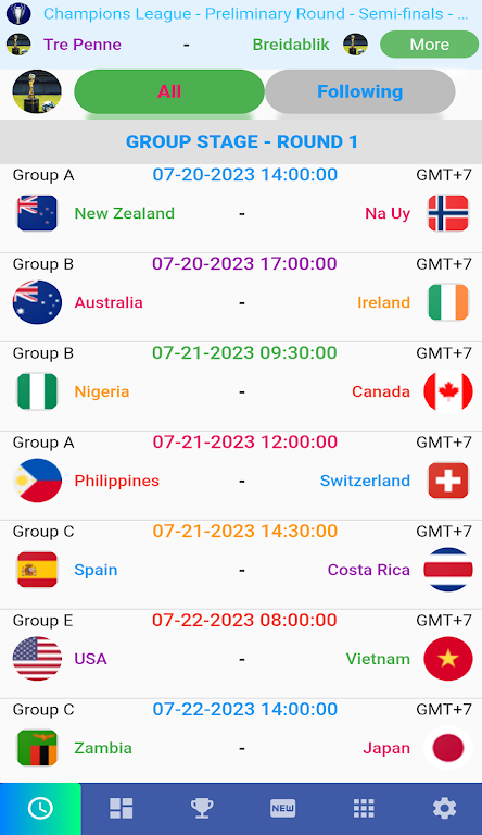 Female Cup Matches स्क्रीनशॉट 0