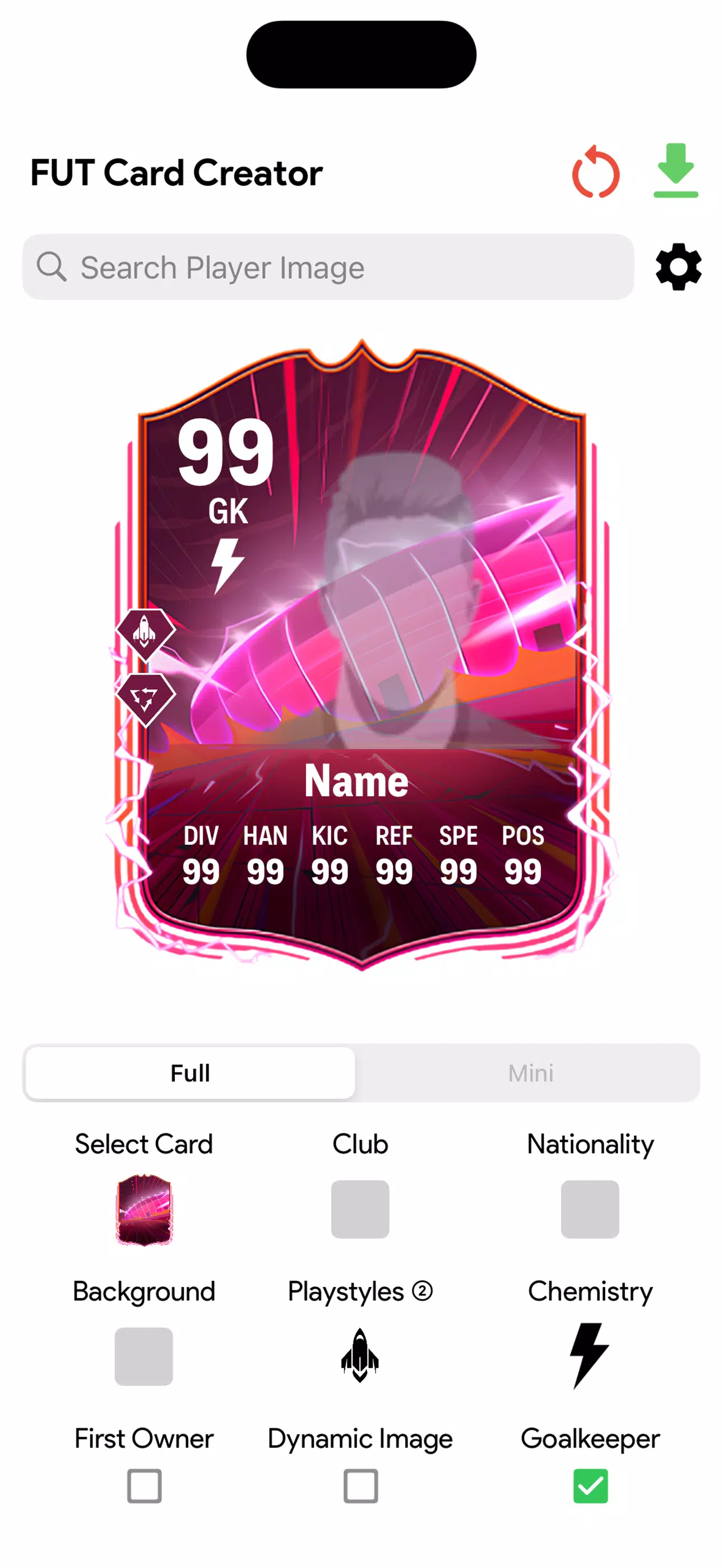 FC Card Creator 25 Screenshot 1