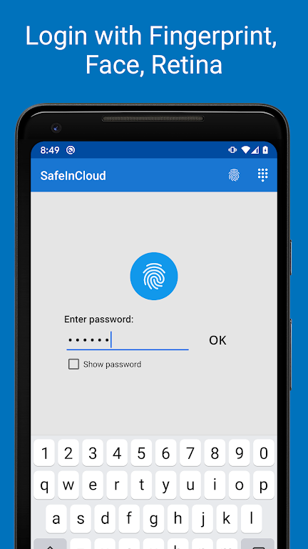 パスワード マネージャー SafeInCloud 1 スクリーンショット 0