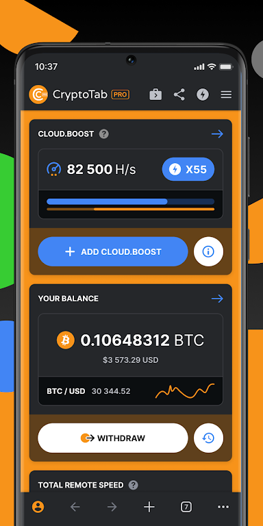 CryptoTab Browser Pro Level スクリーンショット 1