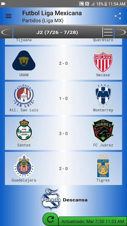 SoccerLair Mexican Leagues स्क्रीनशॉट 2