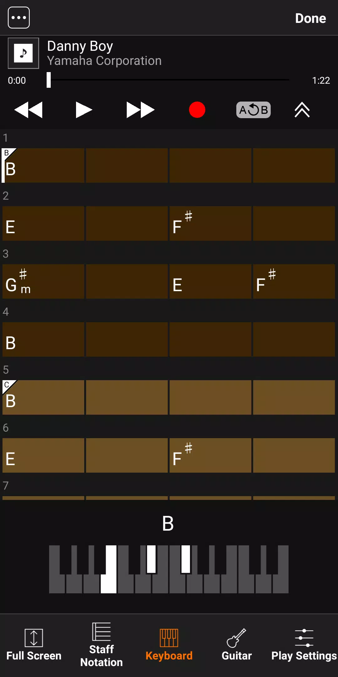 Chord Tracker 螢幕截圖 1