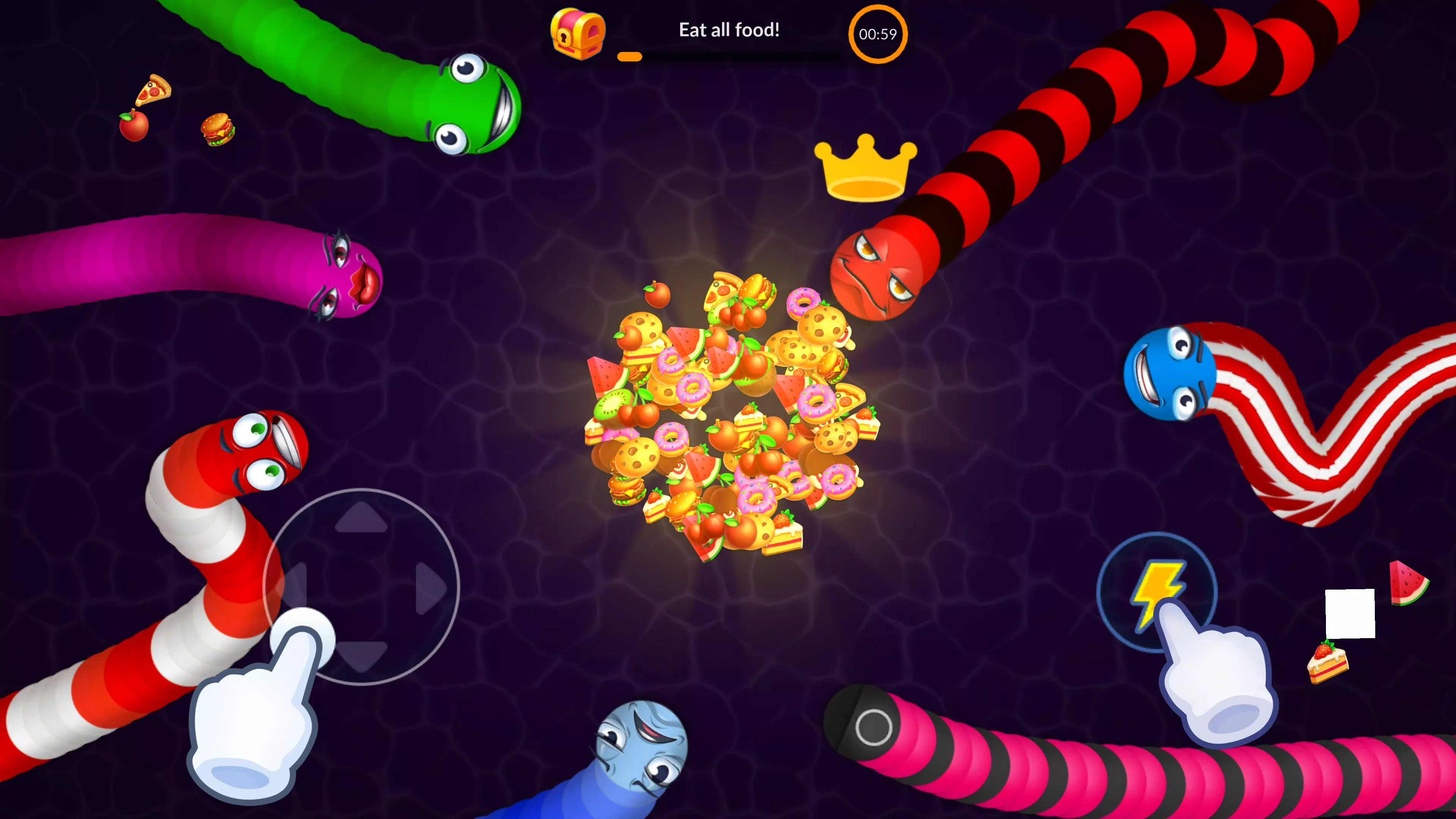 Snake vs Worms: Fun .io Zone Screenshot 3