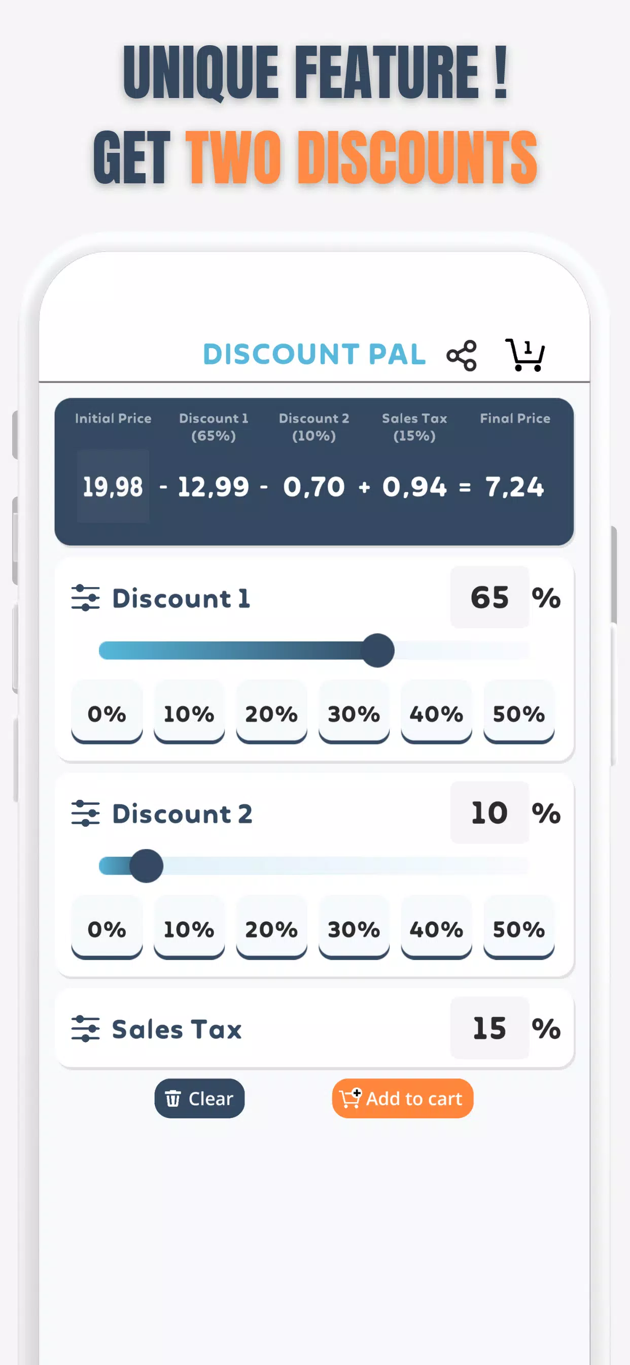 Percent Off Shoping Calculator 螢幕截圖 2