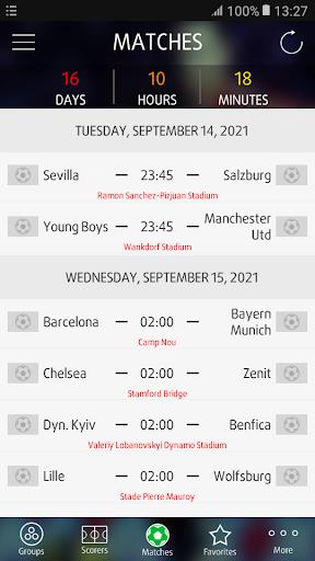 Live Scores for Champions League 스크린샷 0