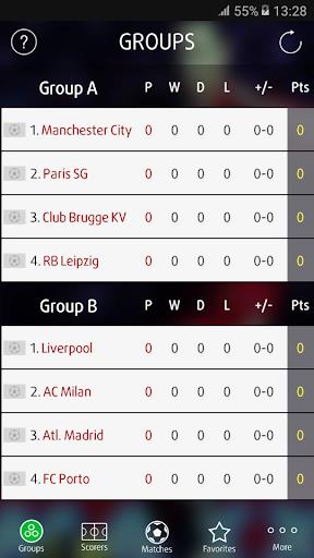 Live Scores for Champions League 스크린샷 1