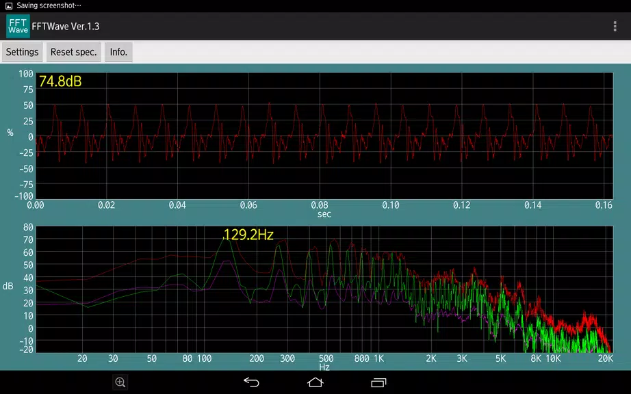 Sound monitor FFTWave Captura de pantalla 1