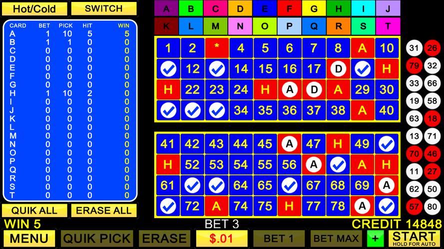 Keno 20 Card Capture d'écran 1