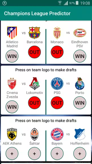 Champions Football Predictor ဖန်သားပြင်ဓာတ်ပုံ 1
