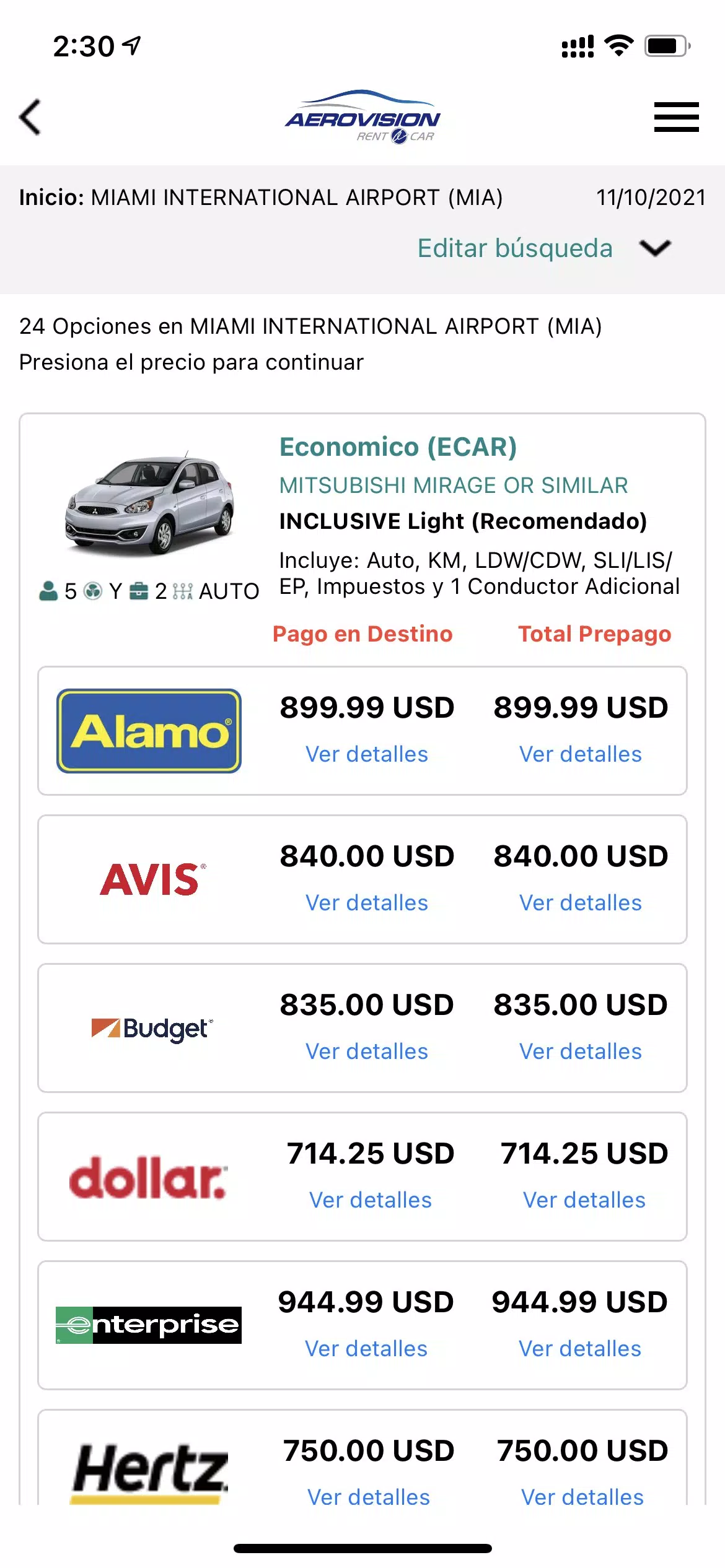 Aerovision SAS - Rent a Car ဖန်သားပြင်ဓာတ်ပုံ 3