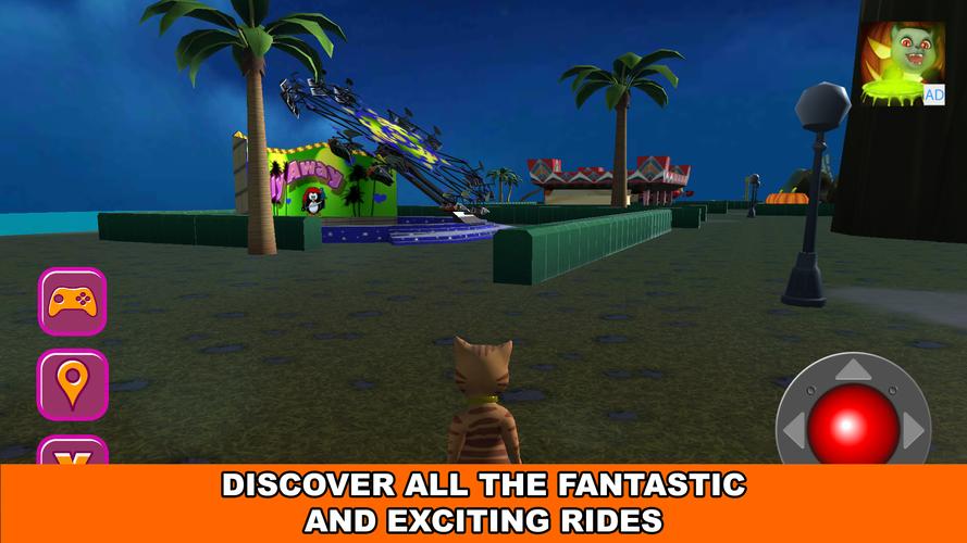 Halloween Cat Theme Park 3D Скриншот 2
