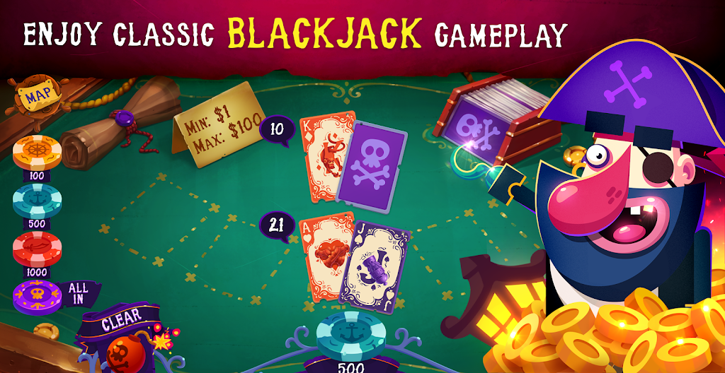 Pirates: Blackjack Free 21 ⚓ スクリーンショット 0