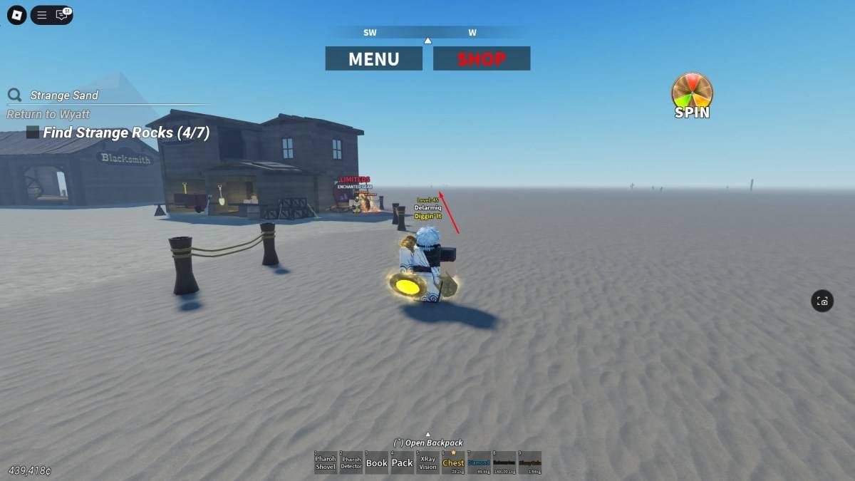 スポーン地点からピラミッドへの方角