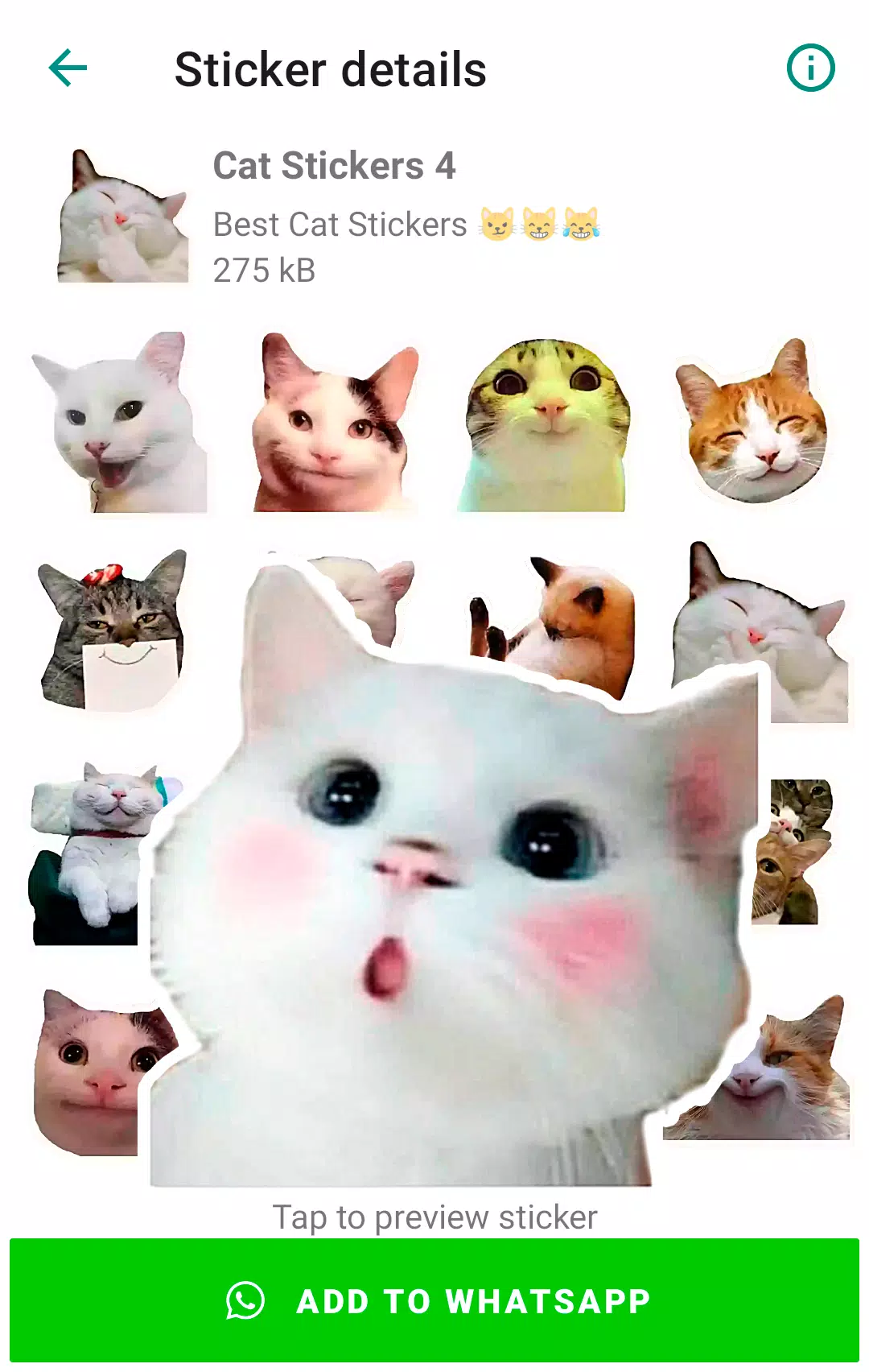 Cute Cat Stickers for WhatsApp Schermafbeelding 3