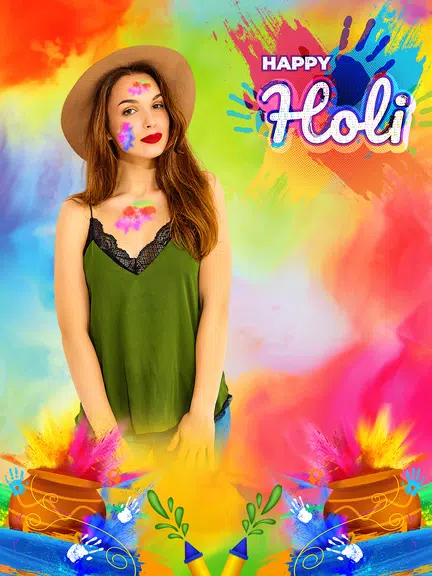 Happy Holi Video Maker 螢幕截圖 1