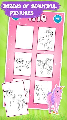 Unicorn Kids Coloring Book Capture d'écran 1