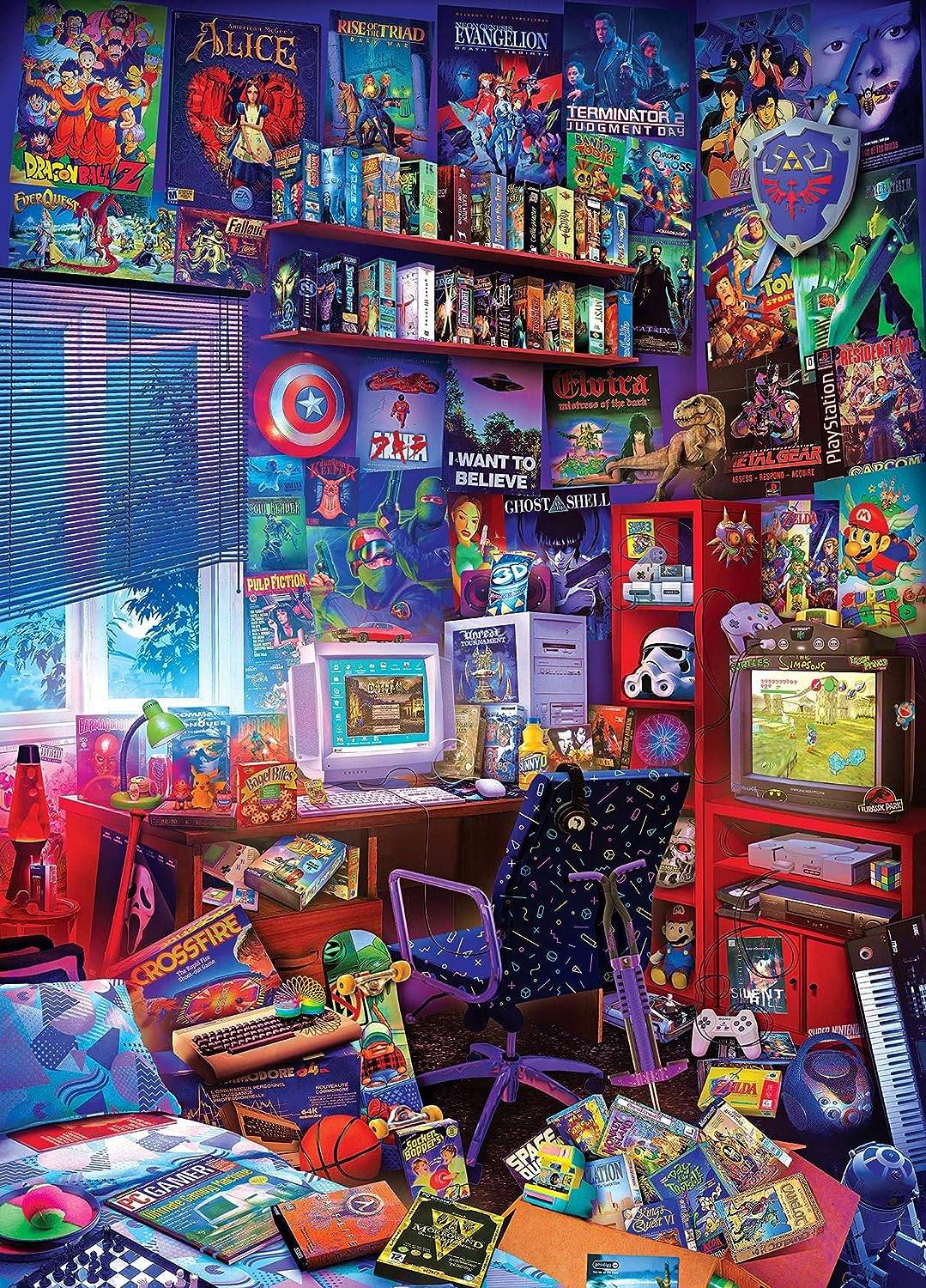 Toyn '80s Game Room Pop Culture 1000 Piece Jigsaw Puzzle by Rachid Lotf