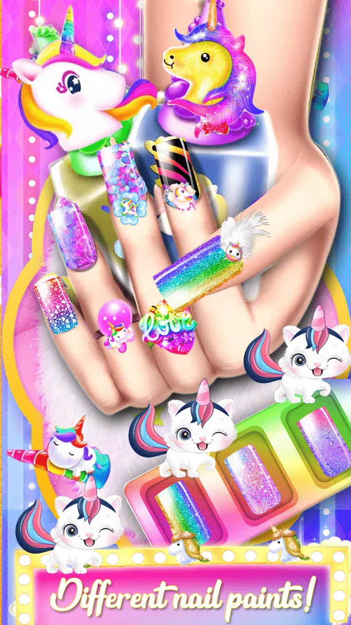 Unicorn Acrylic Nails Makeover 스크린샷 0